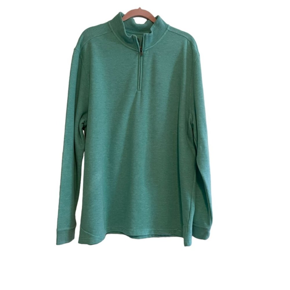 Atlantic Sol zipper pullover in green 2X